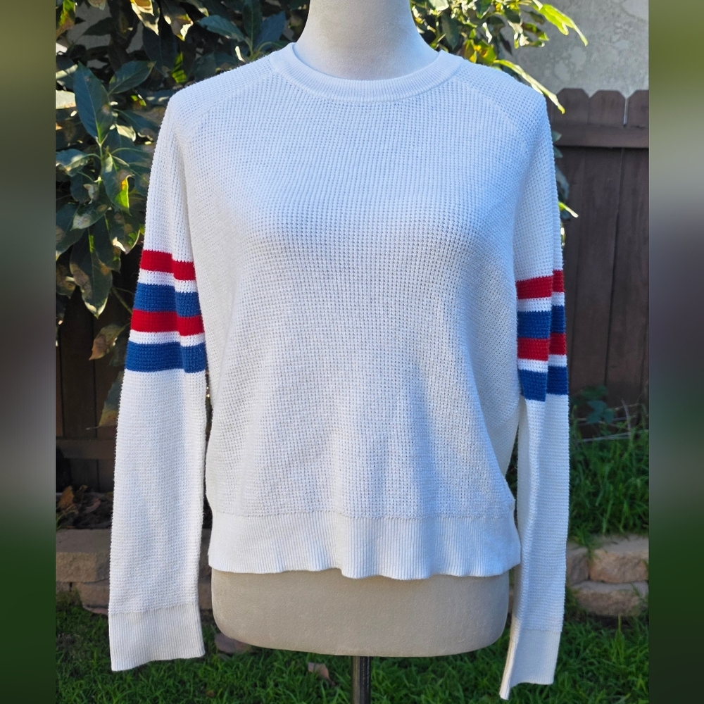 Faherty Brand Wisp Waffle Sweater Cashmere Cotton Blend Size Medium